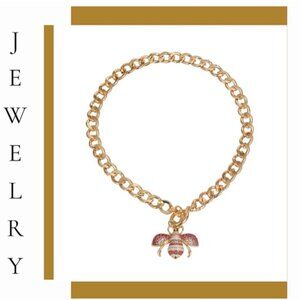 Pink Bee Toggle Necklace